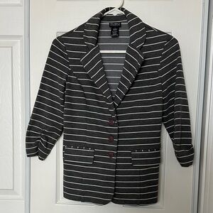Soho Women's Charcoal & White Striped Blazer
